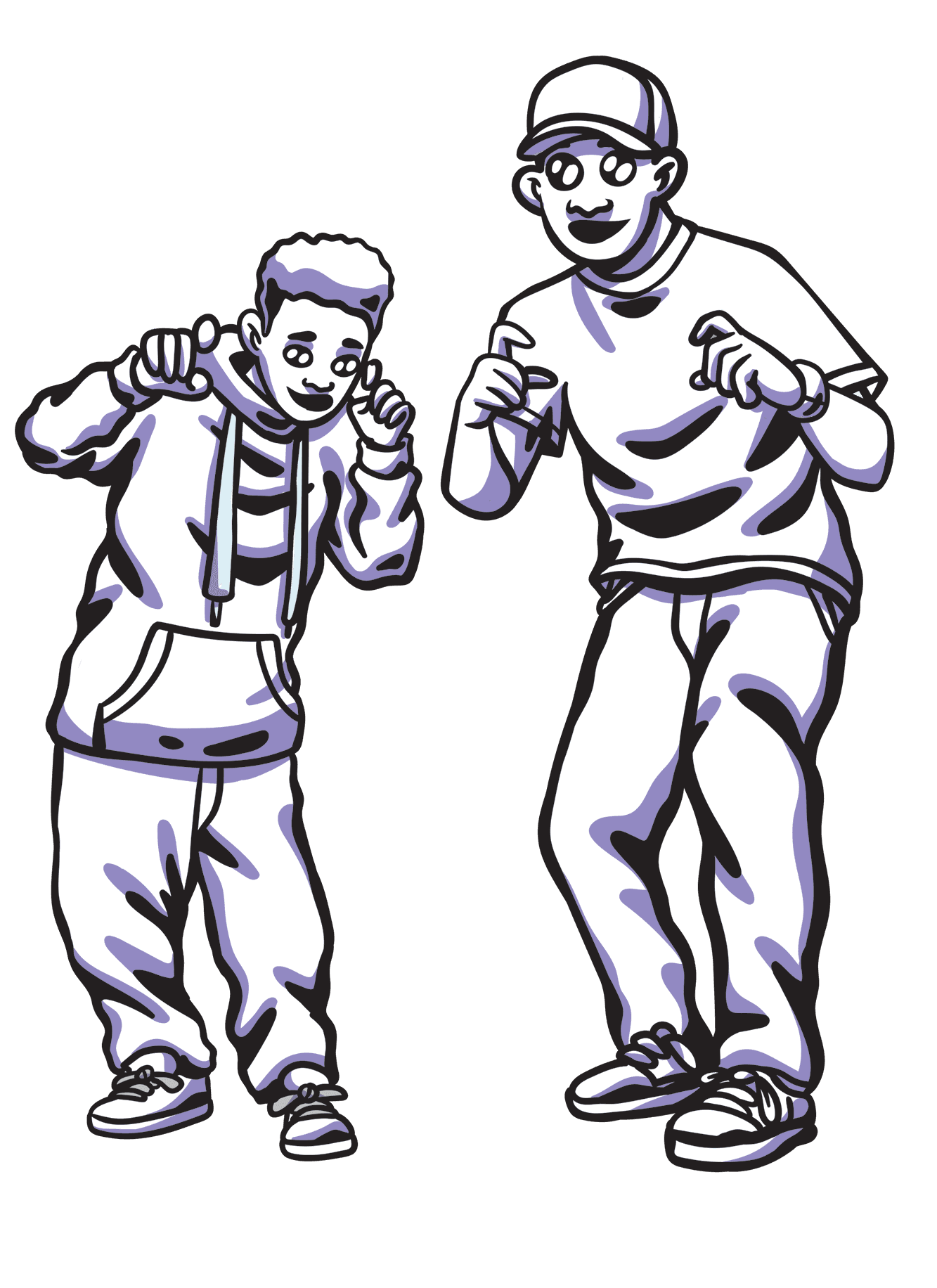 Illustrated characters taking photos