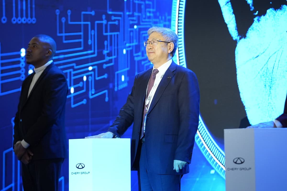 Yin Tongyue, Chairman, President, and founder of Chery Automobile Co., at the official launch ceremony of the Chery Rosslyn manufacturing plant.